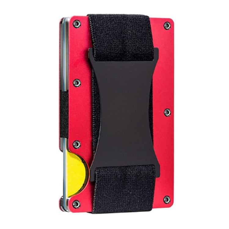 Credit Card Holder Wallets RFID Blocking Slim Metal Card Clip, Color: Red