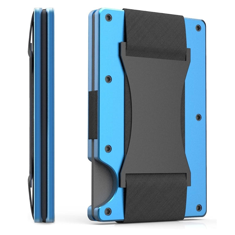 Credit Card Holder Wallets RFID Blocking Slim Metal Card Clip, Color: Blue