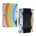 Credit Card Holder Wallets RFID Blocking Slim Metal Card Clip, Color: Rainbow