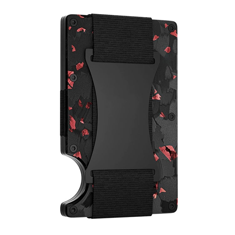 Credit Card Holder Wallets RFID Blocking Slim Metal Card Clip, Color: Red Forging Carbon