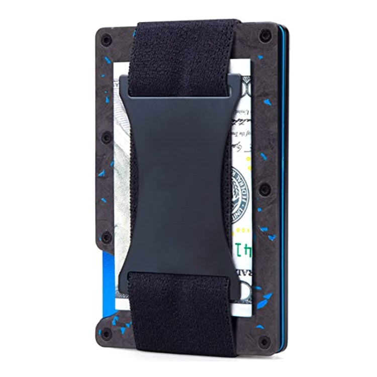 Credit Card Holder Wallets RFID Blocking Slim Metal Card Clip, Color: Blue Forging Carbon
