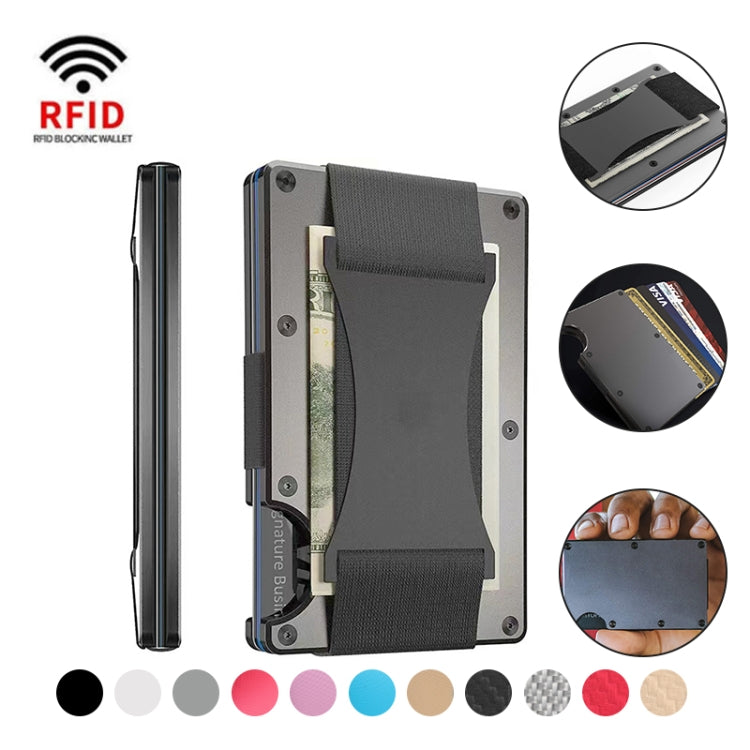 Credit Card Holder Wallets RFID Blocking Slim Metal Card Clip, Color: Blue