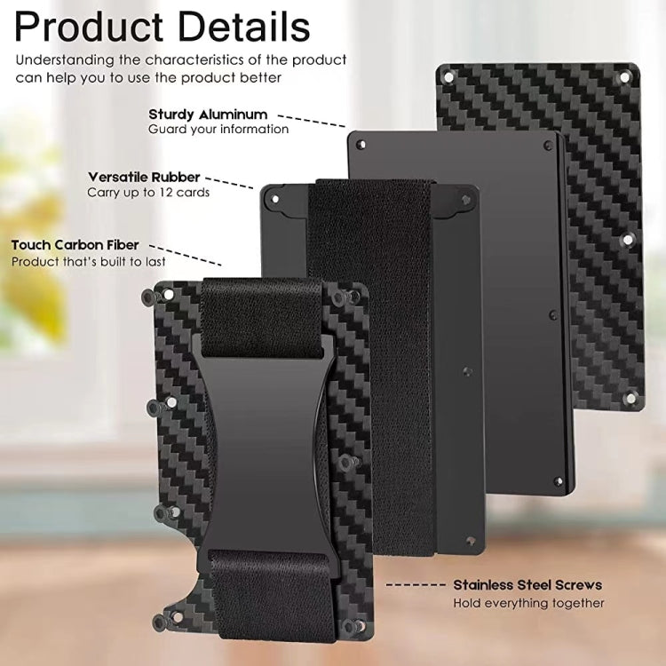 Credit Card Holder Wallets RFID Blocking Slim Metal Card Clip, Color: Grey
