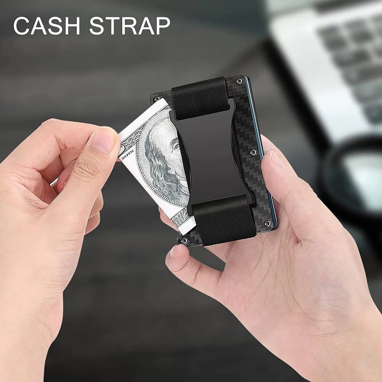 Credit Card Holder Wallets RFID Blocking Slim Metal Card Clip, Color: Grey