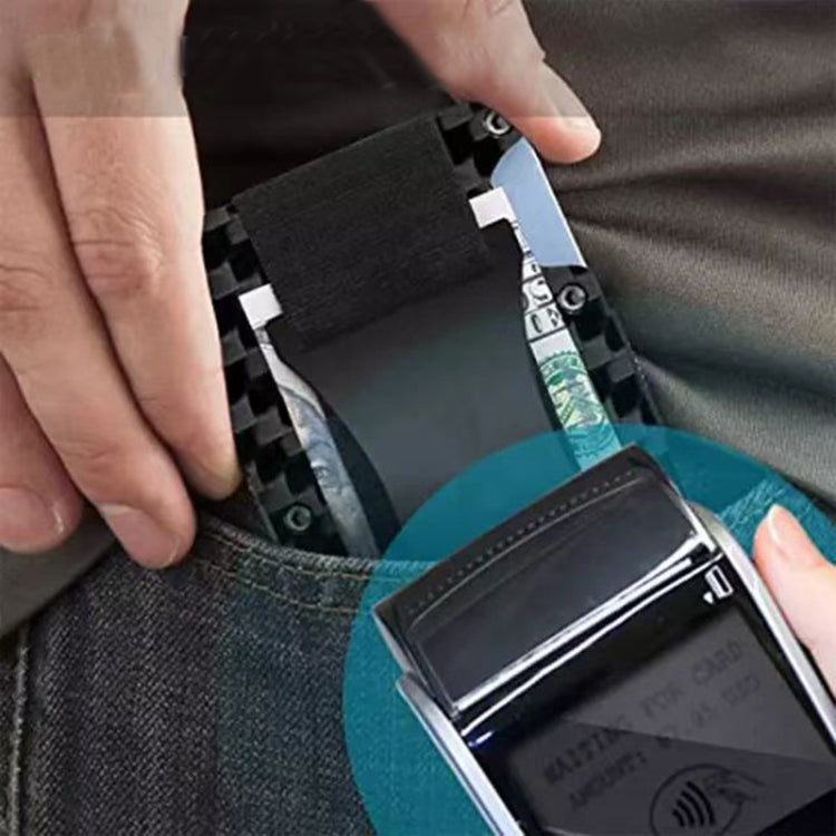 Credit Card Holder Wallets RFID Blocking Slim Metal Card Clip, Color: Grey