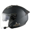 KUQIBAO Motorcycle Smart Bluetooth Sun Protection Double Lens Safety Helmet, Size: M(Matte Black+Black Tail)