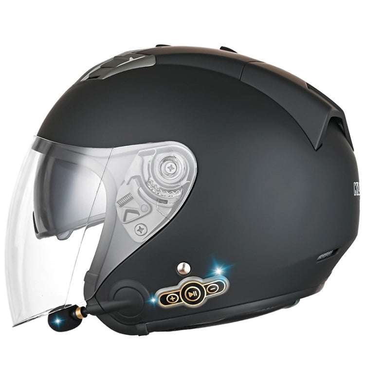 KUQIBAO Motorcycle Smart Bluetooth Sun Protection Double Lens Safety Helmet, Size: L(Matte Black)