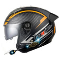 KUQIBAO Motorcycle Smart Bluetooth Sun Protection Double Lens Safety Helmet, Size: L(Matte Black Phantom Fiber+Black Tail)