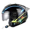 KUQIBAO Motorcycle Smart Bluetooth Sun Protection Double Lens Safety Helmet, Size: XXL(Bright Black Phantom Fiber+Gray Tail)