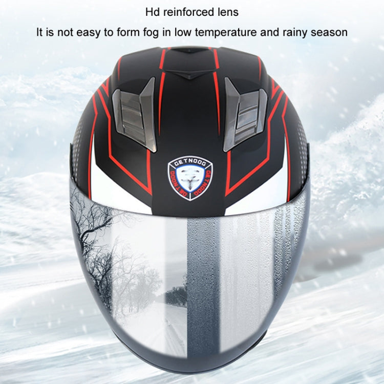 KUQIBAO Motorcycle Smart Bluetooth Sun Protection Double Lens Safety Helmet, Size: XXL(Matte Black Phantom Fiber+Black Tail)