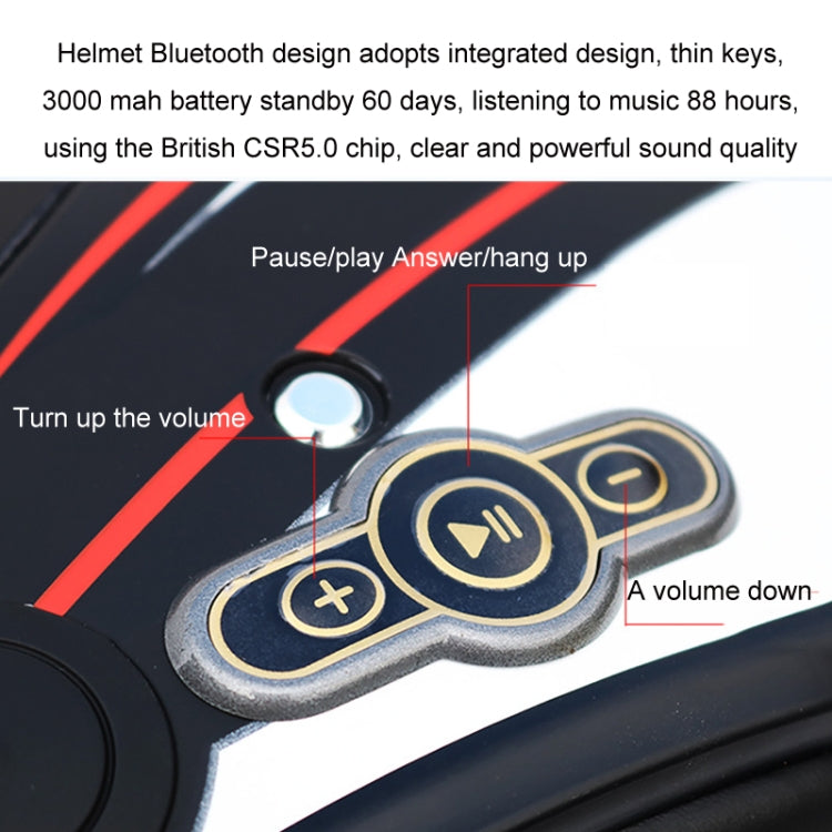 KUQIBAO Motorcycle Smart Bluetooth Sun Protection Double Lens Safety Helmet, Size: M(Matte Black+Black Tail)