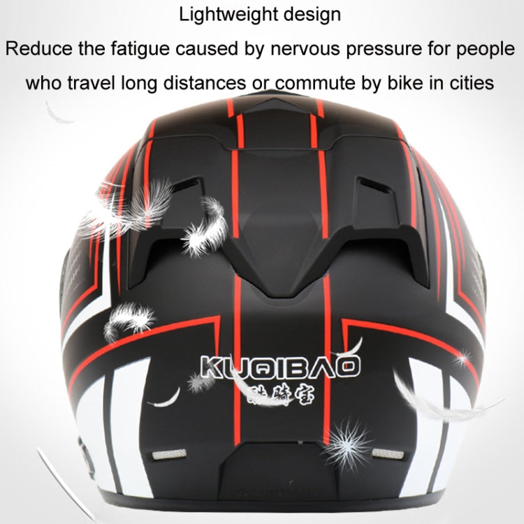 KUQIBAO Motorcycle Smart Bluetooth Sun Protection Double Lens Safety Helmet, Size: XXL(Matte Black Phantom Fiber)