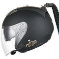 KUQIBAO Motorcycle Bluetooth Headset Double Lens Helmet With Braid, Size: L(Scrub Black)