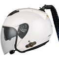KUQIBAO Motorcycle Bluetooth Headset Double Lens Helmet With Braid, Size: L(White)