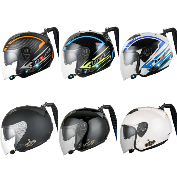 KUQIBAO Motorcycle Bluetooth Headset Double Lens Helmet With Braid, Size: XL(White)