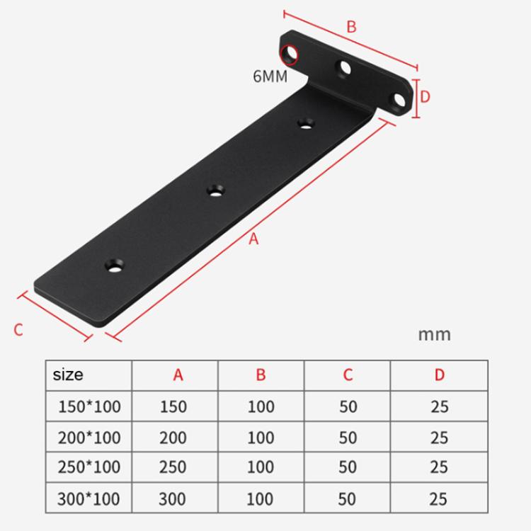 5mm Thick Triangular Bracket Bookshelf Partition Plate, Style: 200mm White