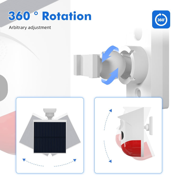 CT80R USB Upgrade Model Infrared Motion Detector Solar Outdoor PIR Wireless Strobe Siren Detector Sound Alarm