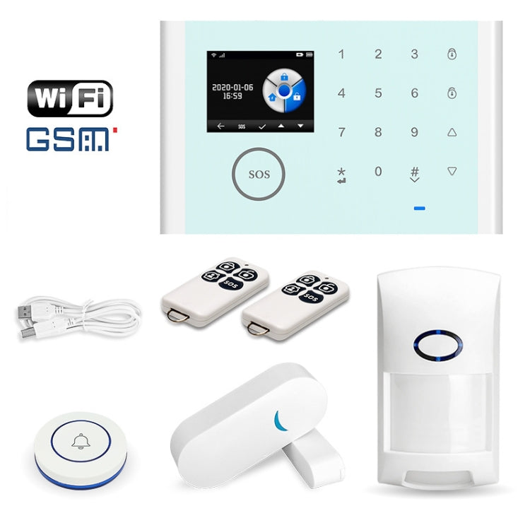 CS118   WIFI+GSM Tuya Smart Voice Alarm System Supports Amazon Alexa/ Google Assistant, Spec: Package 1