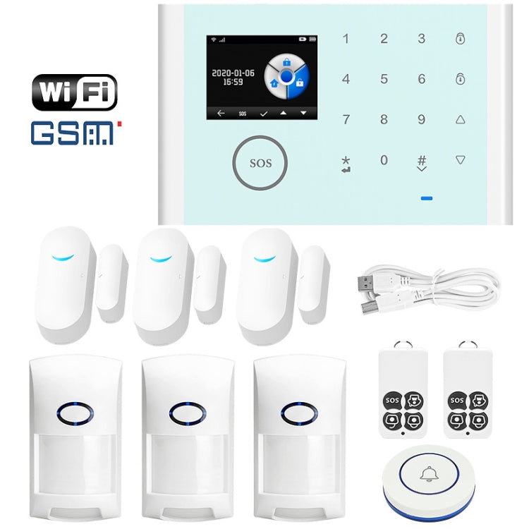 CS118   WIFI+GSM Tuya Smart Voice Alarm System Supports Amazon Alexa/ Google Assistant, Spec: Package 2