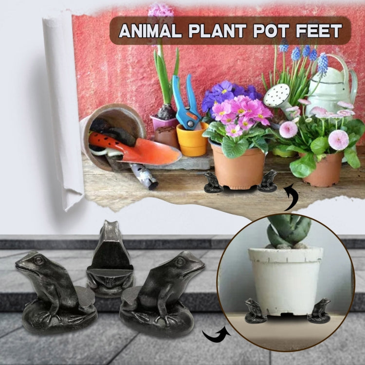 3pcs/set Flower Pot Feet Stand Animal Shape Resin Plant Pots Risers Pad(Turtle)