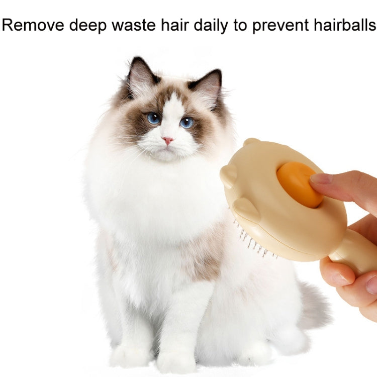 Pet Needle Combing Hair Cleaning De-frizz Brush(Yellow)