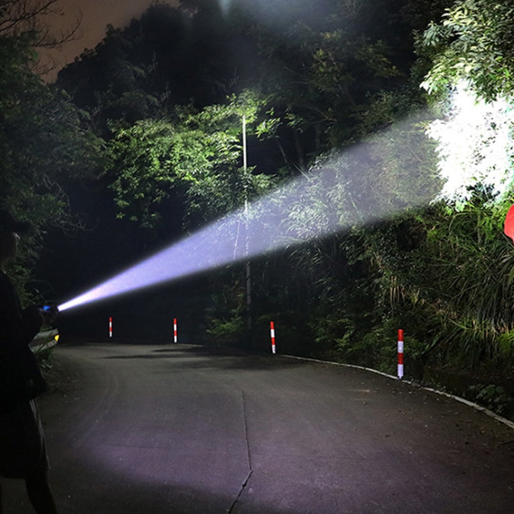 1200mAh LED Outdoor Strong Lighting Lithium Battery Flashlight, Color: Fixed Focus Silver