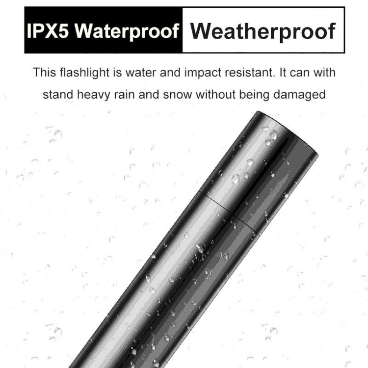 1200mAh LED Outdoor Strong Lighting Lithium Battery Flashlight, Color: Fixed Focus Black