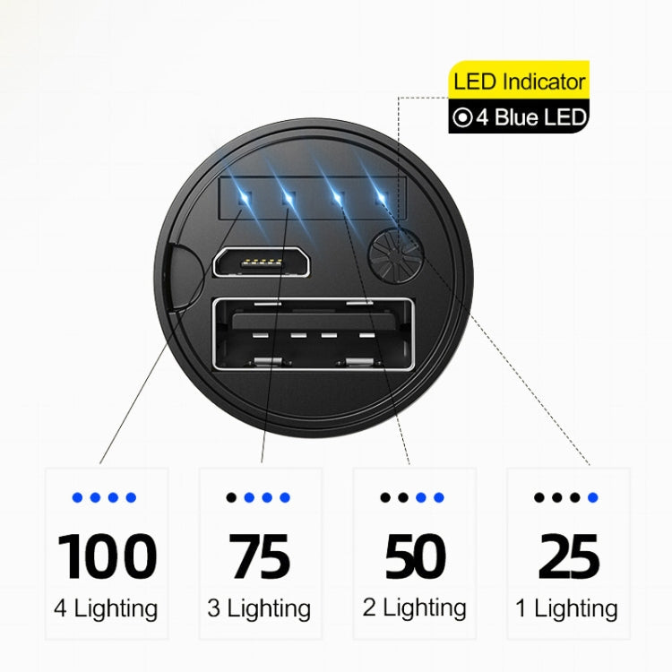 1800mAh LED Outdoor Strong Lighting Lithium Battery Flashlight, Color: Fixed Focus Silver