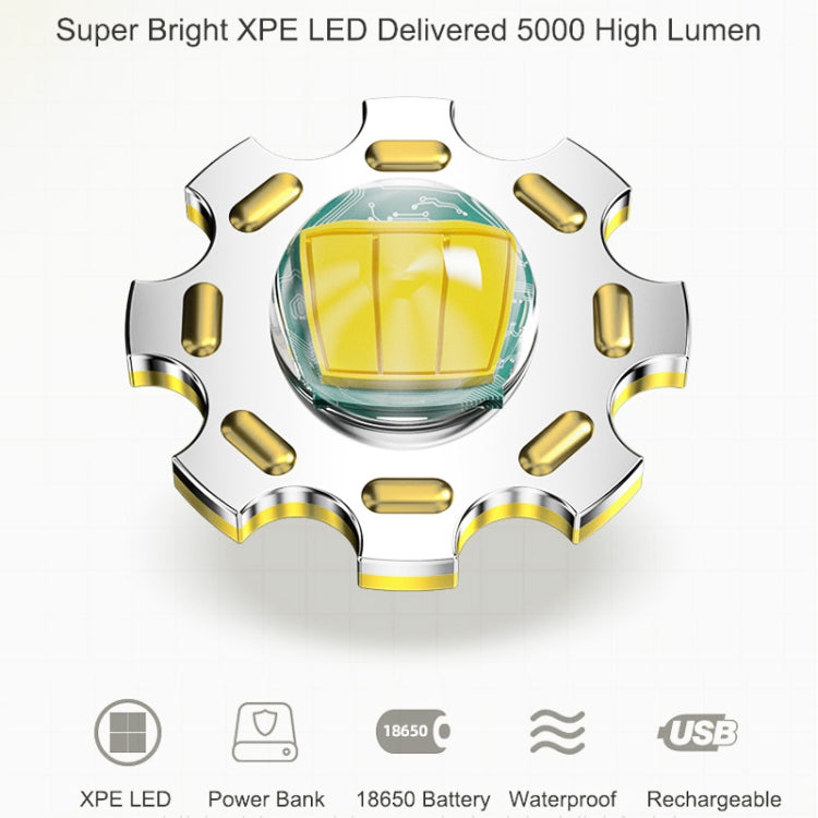 2600mAh LED Outdoor Strong Lighting Lithium Battery Flashlight, Color: Zoom Silver