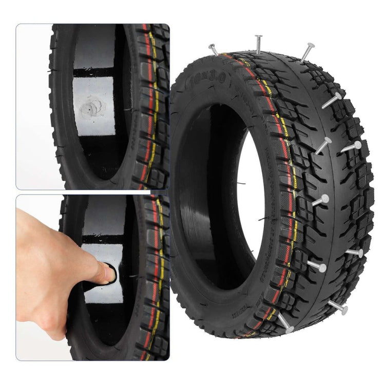 Ulip 10 x 3.0 10 Inch Electric Scooter Thickened Off-road Tubeless Tire for Dualtron Zero 10X, Kaabo Wolf Warrior, Kaabo Mantis 10 With Gas Nozzle