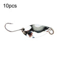 10pcs 2.5g Single Hook Spoon Type Horse Mouth Melon Sequins False Lures Fishing Lures(Silver)