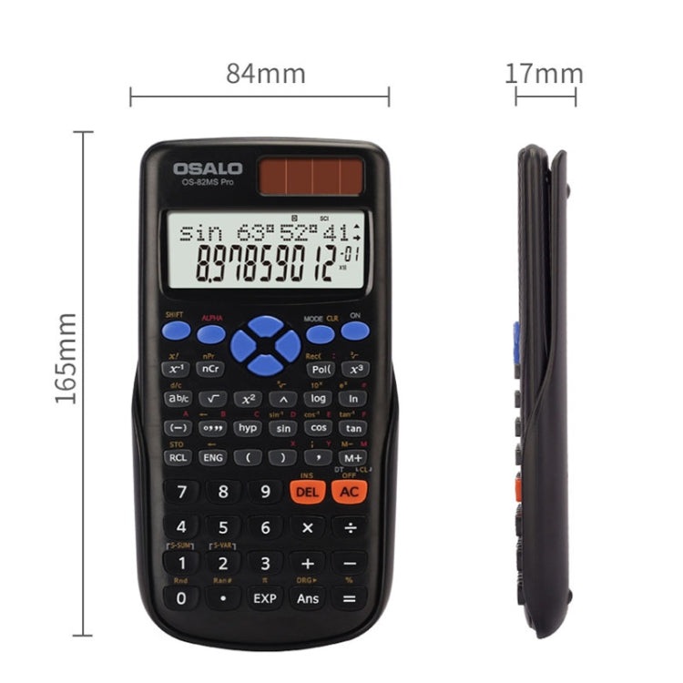 OSALO 240 Functions LCD Screen Solar Dual Power Supply Plug-in Teaching Calculator