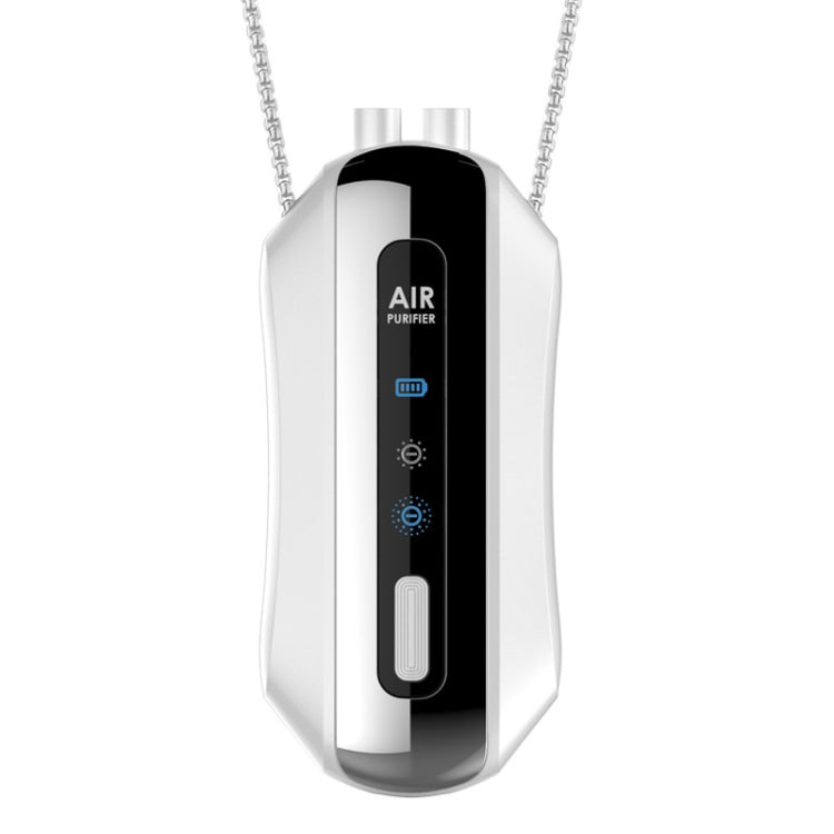 Portable Negative Ion Air Purifier Home Hanging Neck Purifier, Style: Chain Style (White)