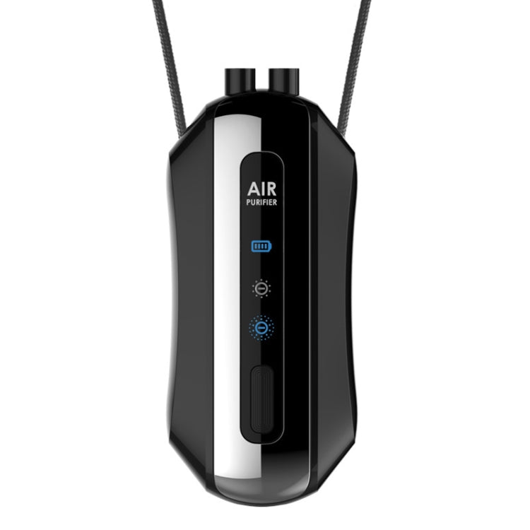Portable Negative Ion Air Purifier Home Hanging Neck Purifier, Style: Rope Style (Black)