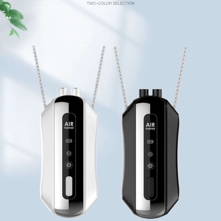 Portable Negative Ion Air Purifier Home Hanging Neck Purifier, Style: Chain Style (Black)