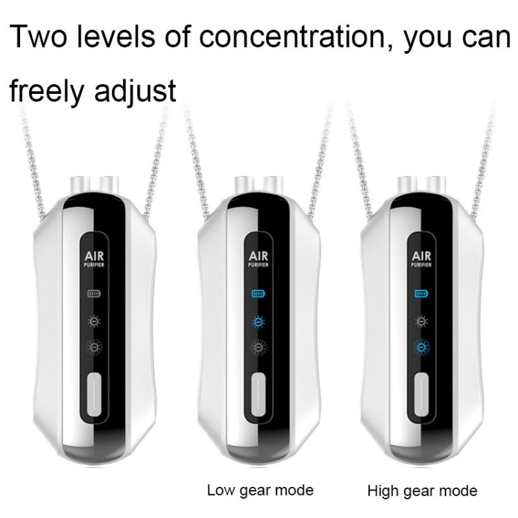 Portable Negative Ion Air Purifier Home Hanging Neck Purifier, Style: Chain Style (White)