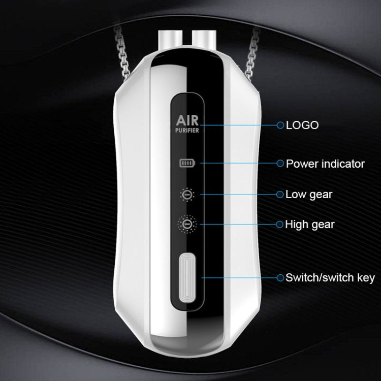 Portable Negative Ion Air Purifier Home Hanging Neck Purifier, Style: Rope Style (Black)