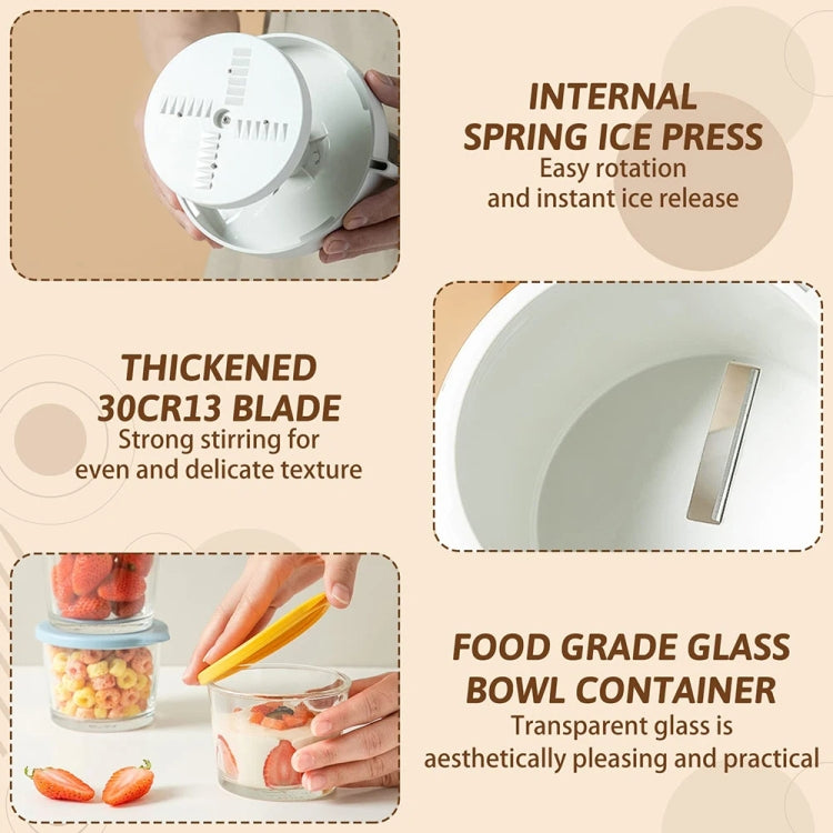 Manual Ice Machine Ice Crushers Household Ice Breaking Ice Blender(White)