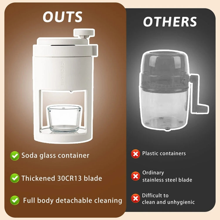 Manual Ice Machine Ice Crushers Household Ice Breaking Ice Blender(White)