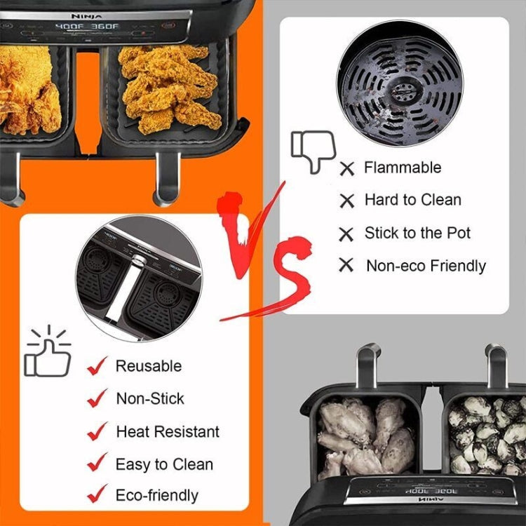 For Ninja DZ201 Air Fryer Silicone Liner Mat Reusable Basket Tray, Spec: Red Thin Model (95g)