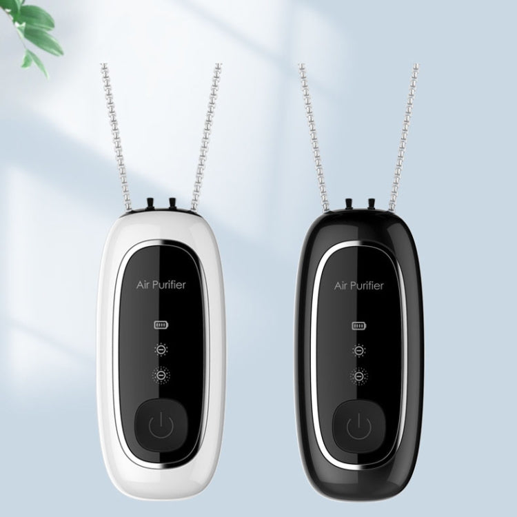 Upgrade Dual-brush Negative Ion Air Purifier Neck Small Portable Air Purifier, Style: Chain Model (Black)