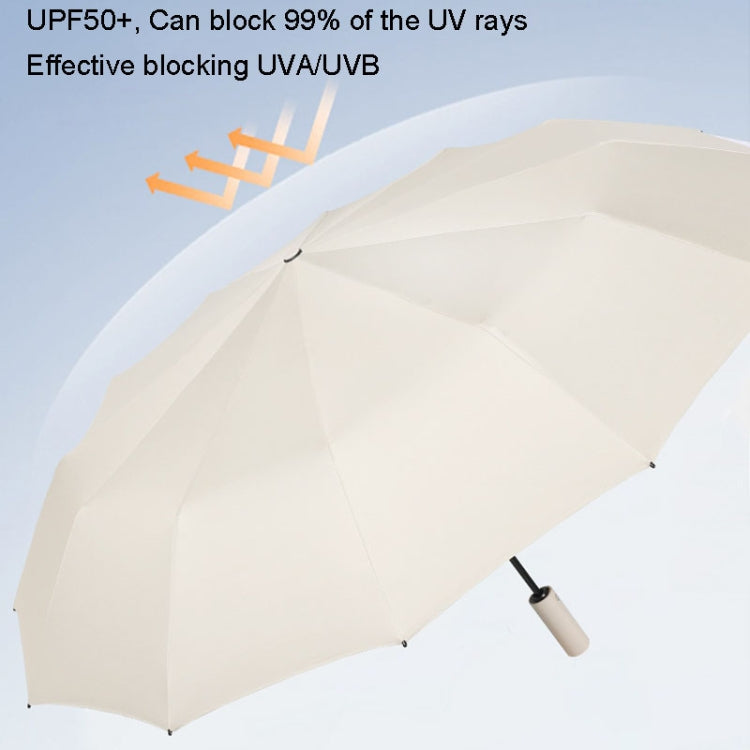 60 Bone Sunny Rain Dual-use Automatic Umbrella Wind-resistant Reinforced Sunshade UV Sun Umbrella(Black)