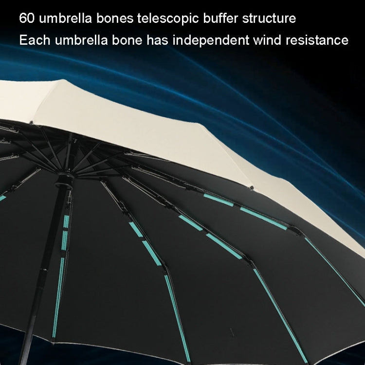 60 Bone Sunny Rain Dual-use Automatic Umbrella Wind-resistant Reinforced Sunshade UV Sun Umbrella(Pink)