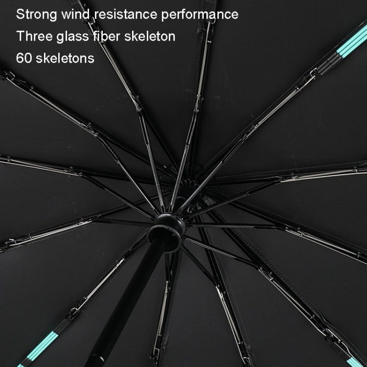 60 Bone Sunny Rain Dual-use Automatic Umbrella Wind-resistant Reinforced Sunshade UV Sun Umbrella(Pink)