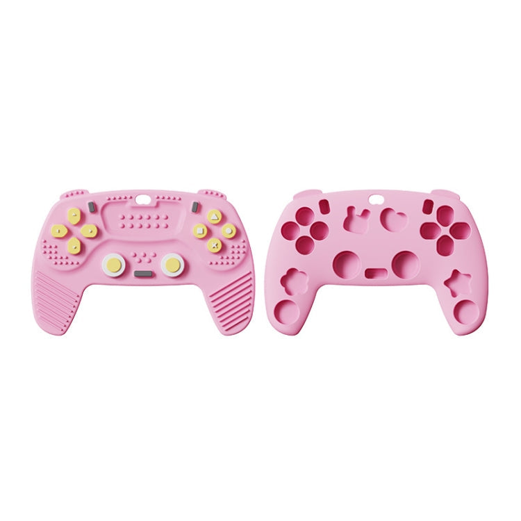 Silicone Game Pad Baby Teether Toys Chew Toy for Baby 6-12 Months(Pink)