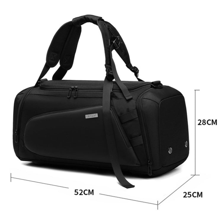 MINGLU Large-Capacity Dry And Wet Separation Gym Bag Messenger Training Bag(Black)