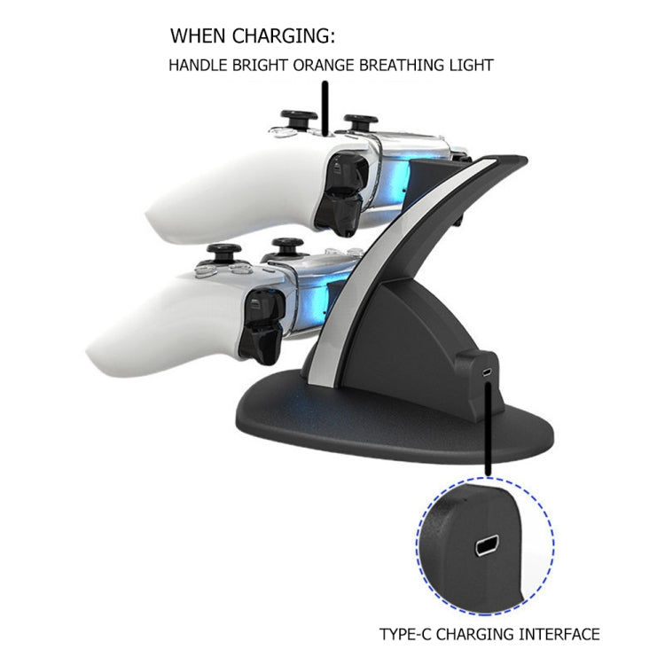 iplay HBP-253 For PS5 Game Wireless Handle Double Charging Base Placement Bracket(White)