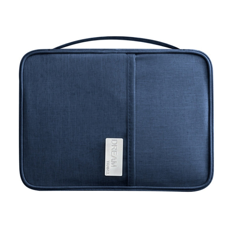 Travel Waterproof Dustproof Portable Passport Document Bag, Color: Navy Blue Large