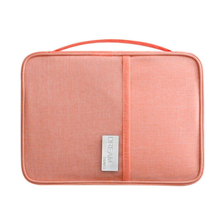 Travel Waterproof Dustproof Portable Passport Document Bag, Color: Orange Pink Large