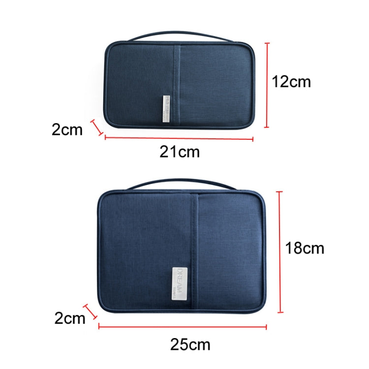 Travel Waterproof Dustproof Portable Passport Document Bag, Color: Blue Small